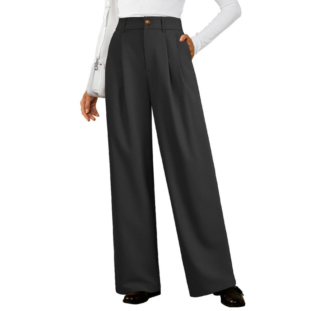 Wide Leg Cashmere Trousers High Waisted Business Casual Pants Size S